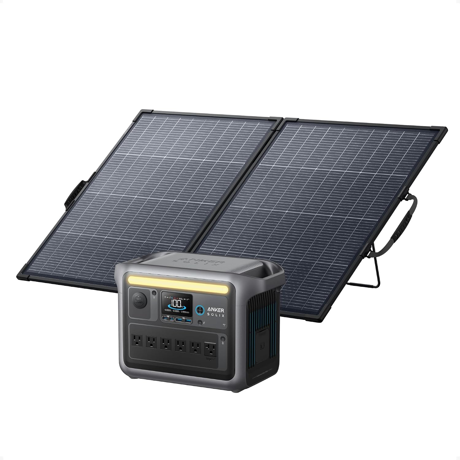 Anker SOLIX C1000 and 200W Bifacial Panel product photo