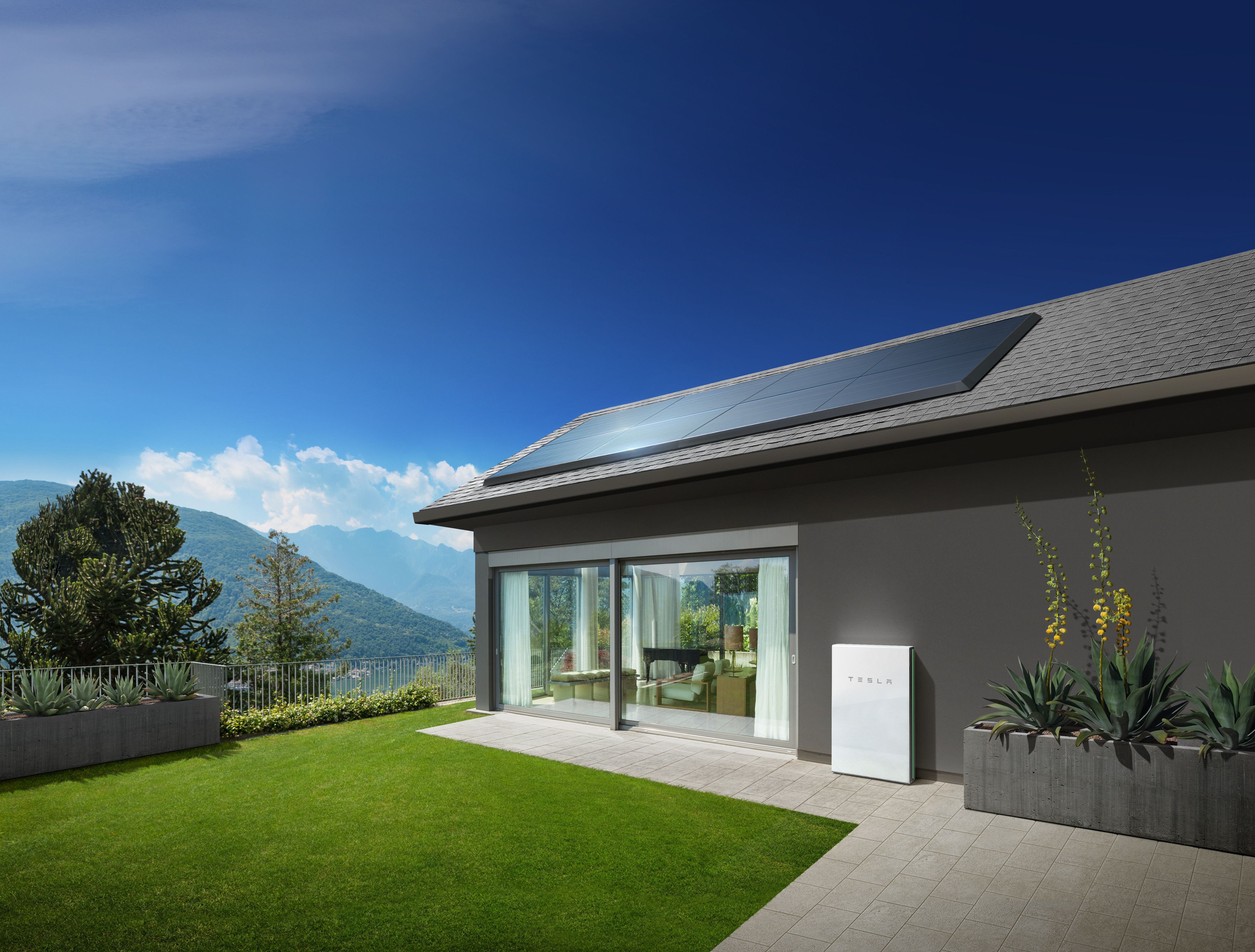 Powerwall and solar roof